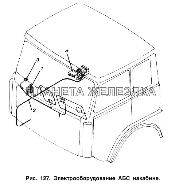 Электрооборудование АБС на кабине МАЗ-53363