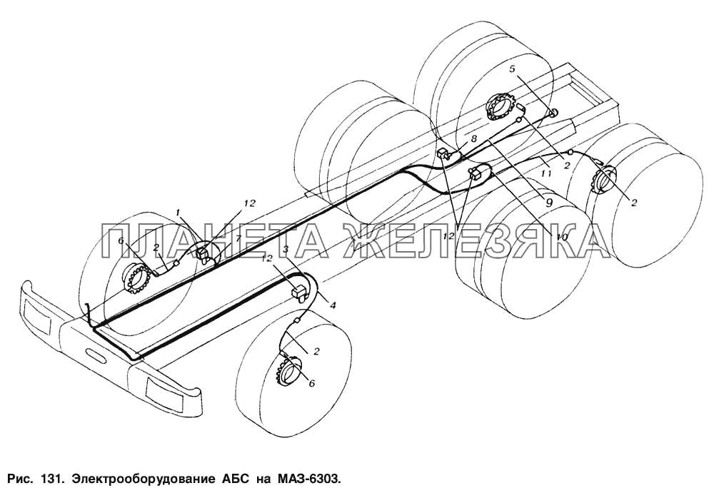 Электрооборудование АБС на МАЗ-6303 МАЗ-6303