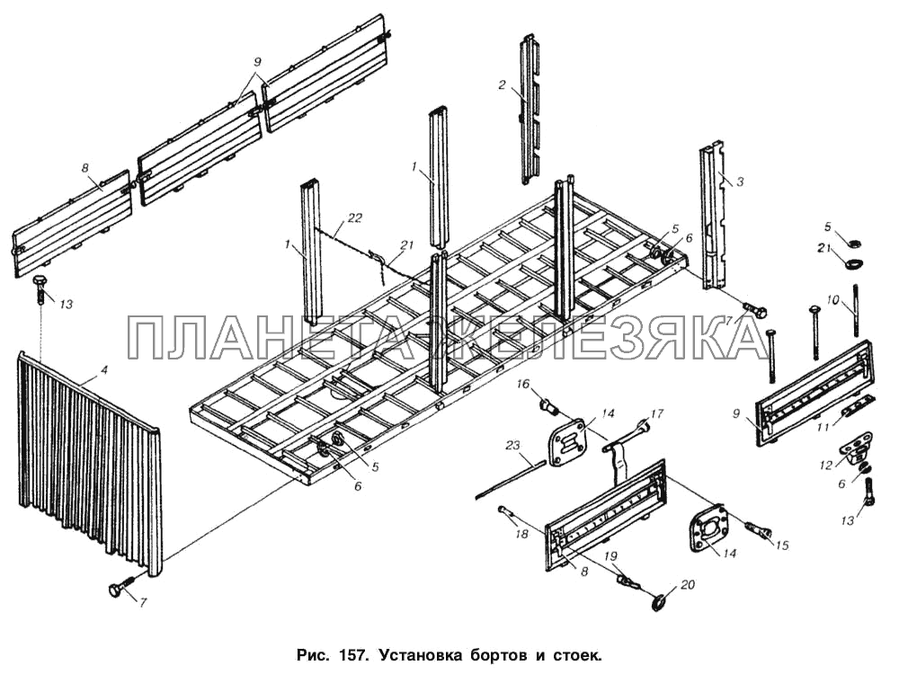 Установка бортов и стоек МАЗ-6303