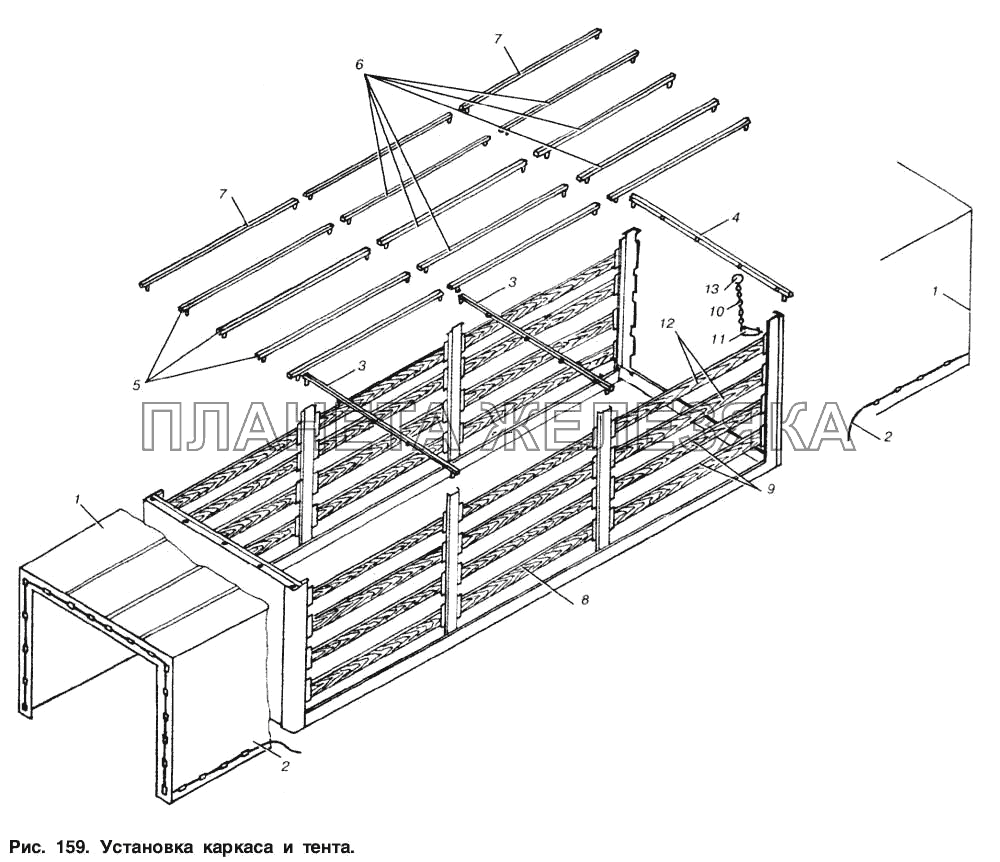 Установка каркаса и тента МАЗ-6303