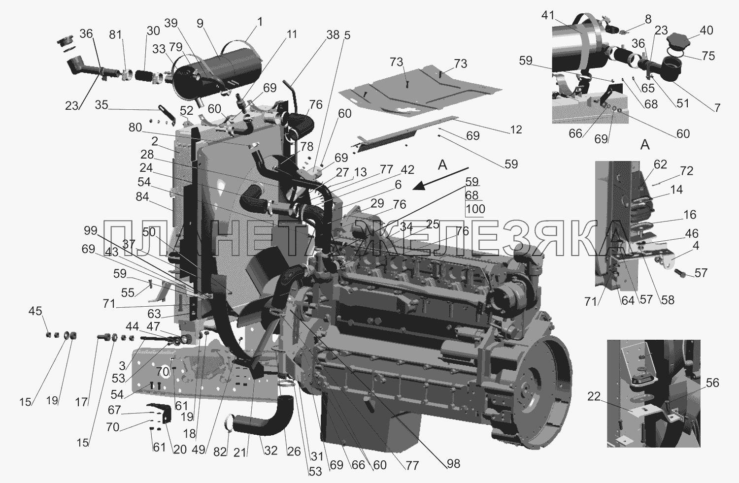 Установка системы охлаждения МАЗ-630333