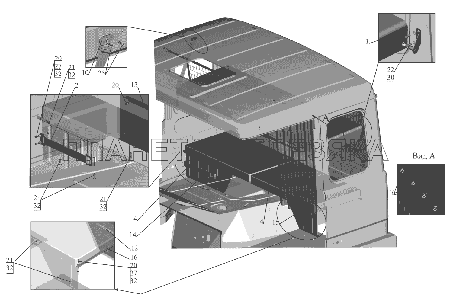 Установка спальных мест 64221-8200010 МАЗ-630333