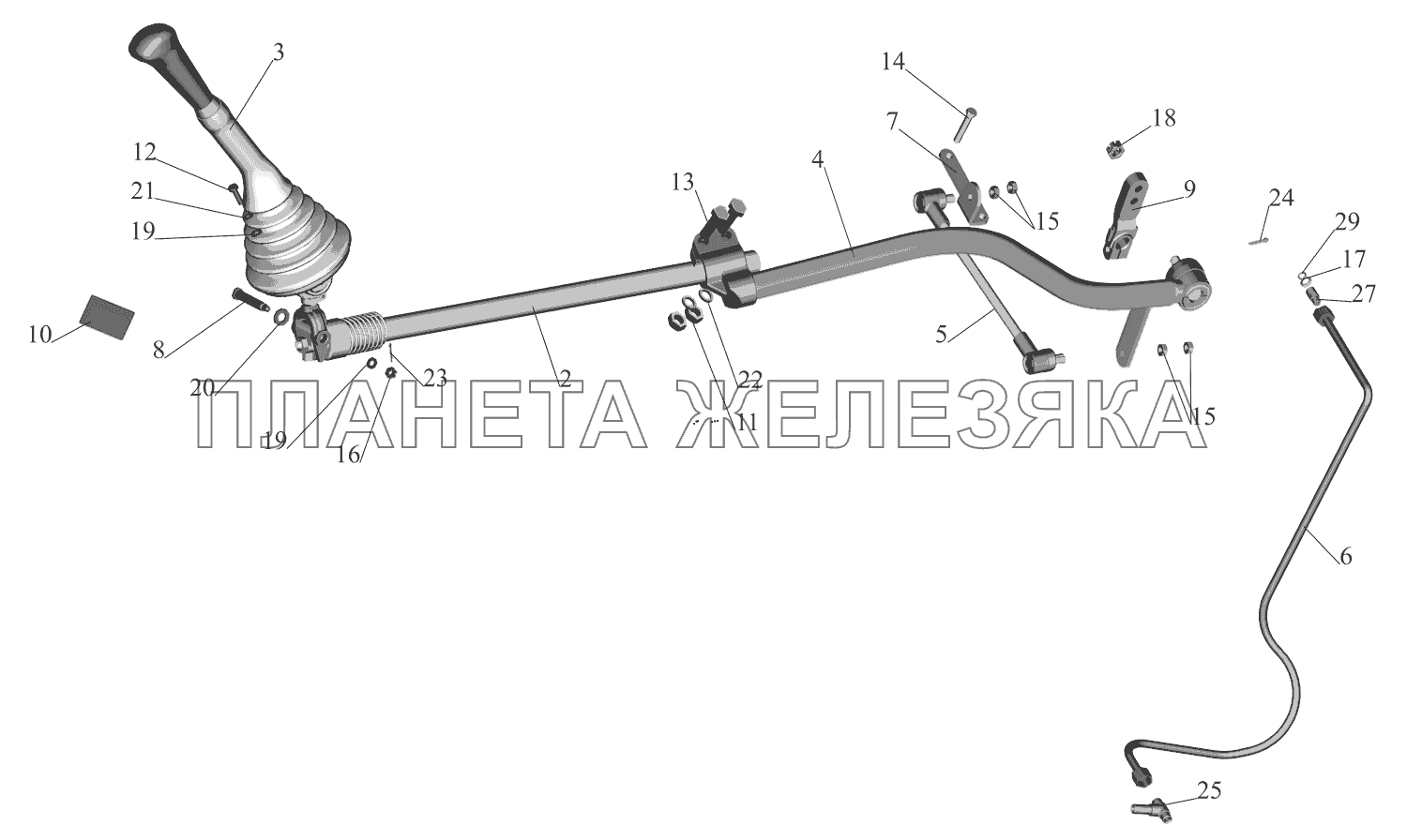 Установка привода управления коробкой передач 551633-1700002 МАЗ-630333