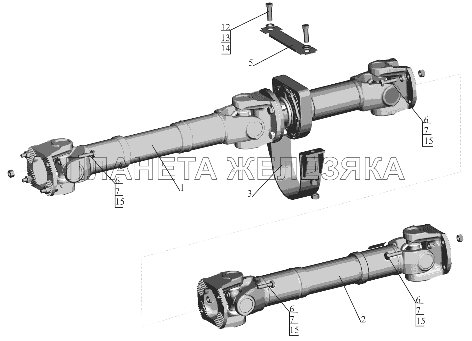 Установка карданной передачи 630333-2200000-010 МАЗ-630333