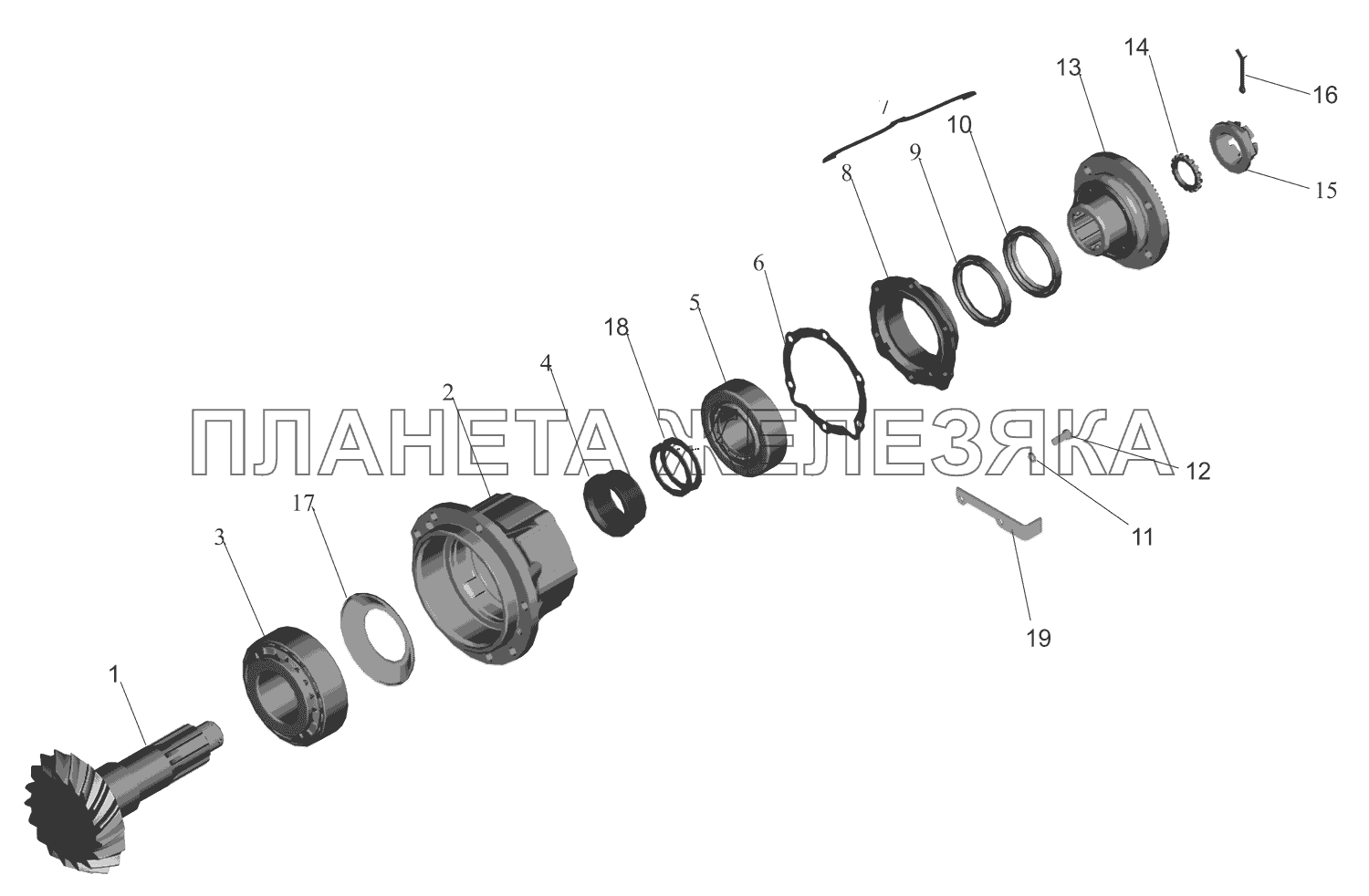 Редуктор заднего моста. Шестерня ведущая 6303-2402021-011, 6303-2402021-611 МАЗ-630333