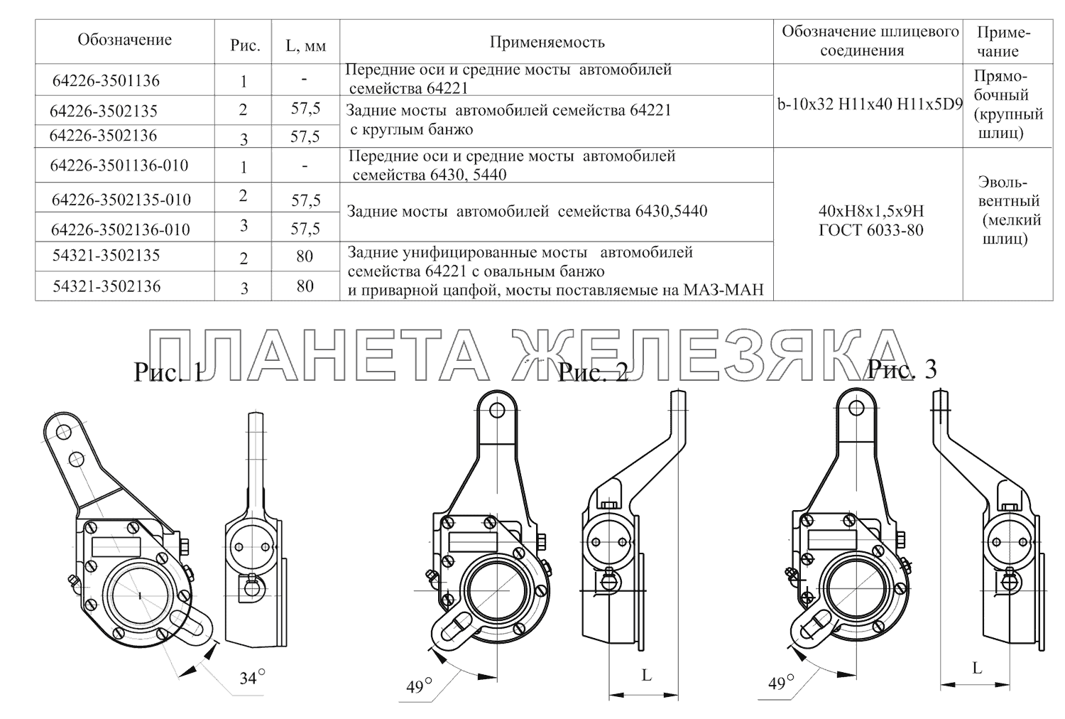 Автоматические регулировочные рычаги МАЗ-630333