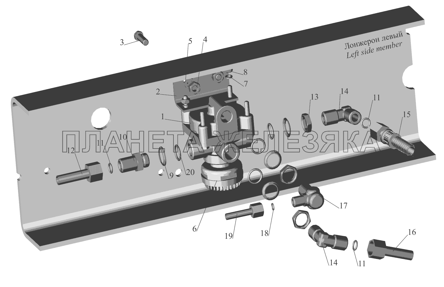 Крепление клапана ускорительного 643008-3518004 МАЗ-630333