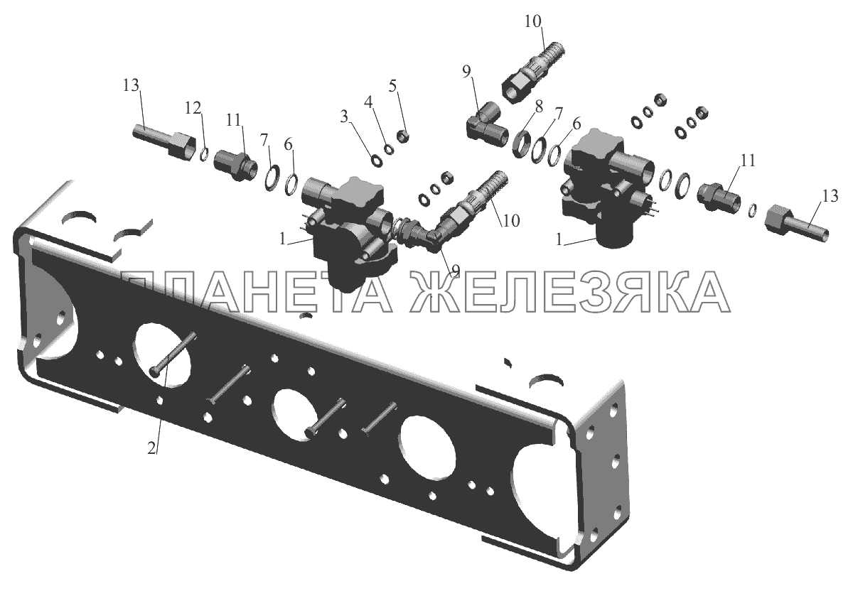 Установка задних модуляторов и присоединительной арматуры МАЗ-631236
