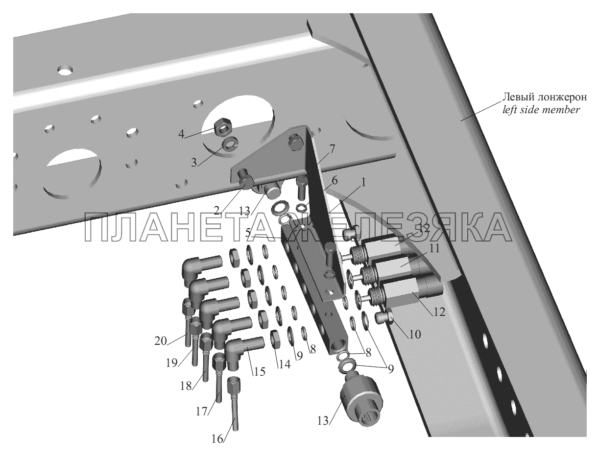 Установка датчиков МАЗ-631236