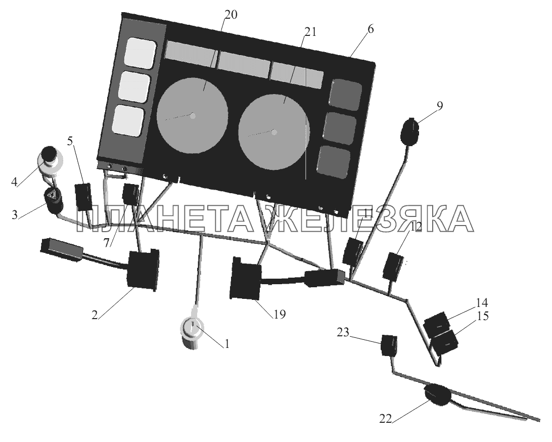 Установка приборов и выключателей МАЗ-631236