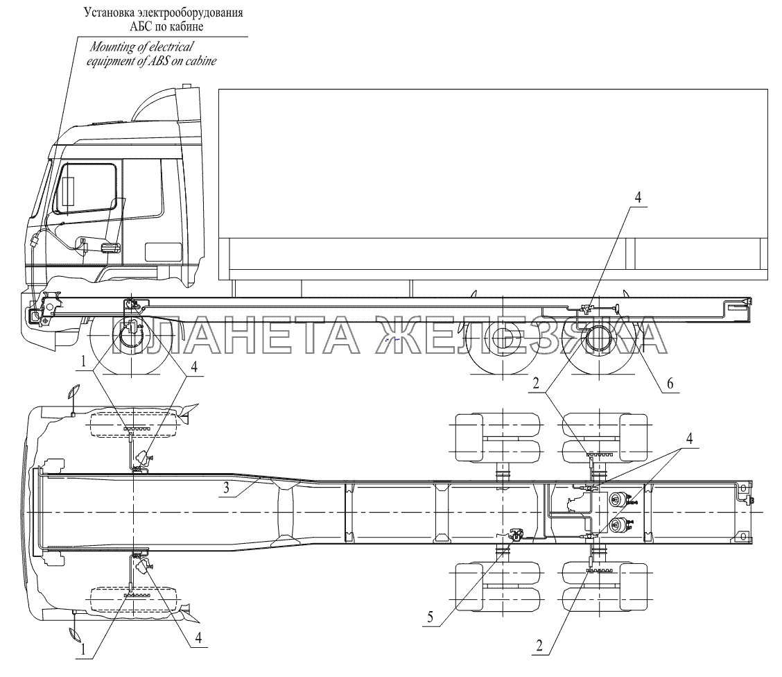 Установка элементов электрооборудования АБС на автомобилях МАЗ-631236 МАЗ-631236 Установка элементов электрооборудования АБС на автомобилях МАЗ-631236 МАЗ-631236