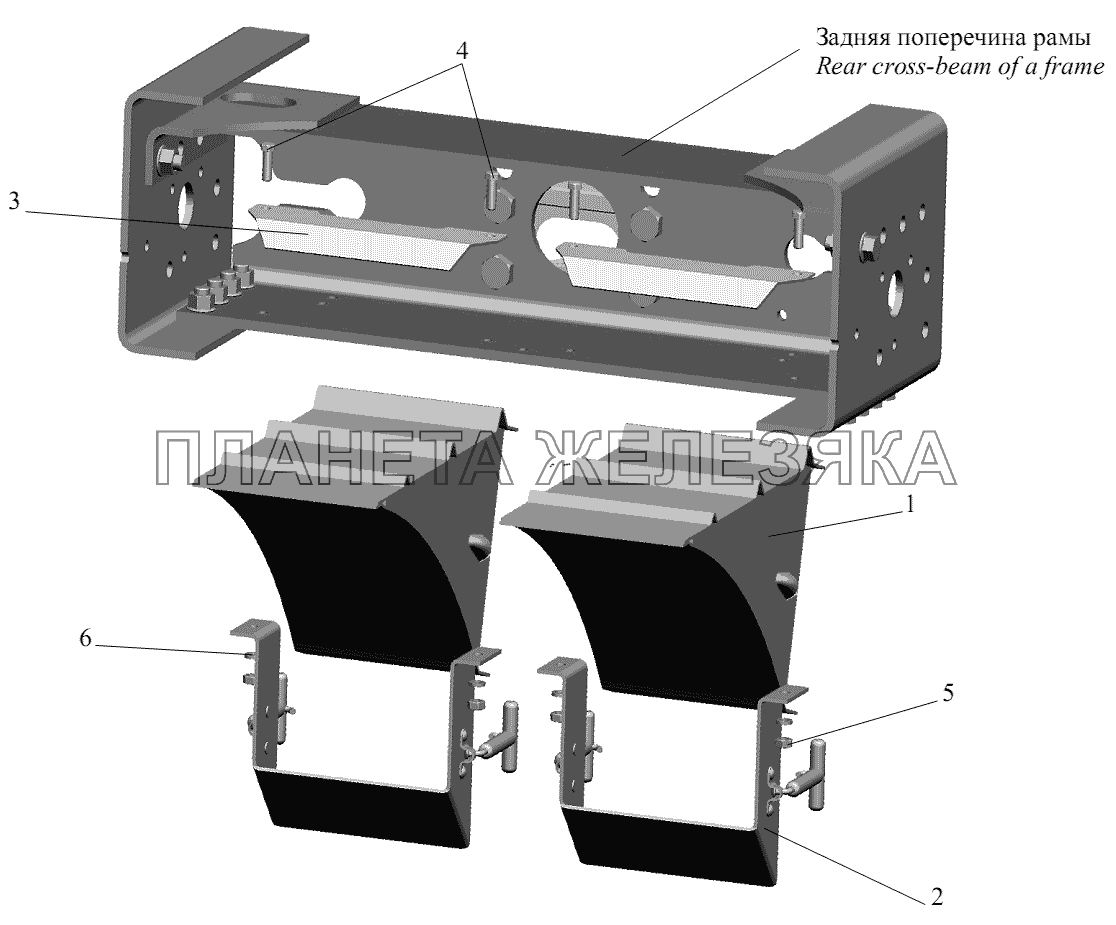 Установка противооткатного упора 534035-3900037 МАЗ-631236