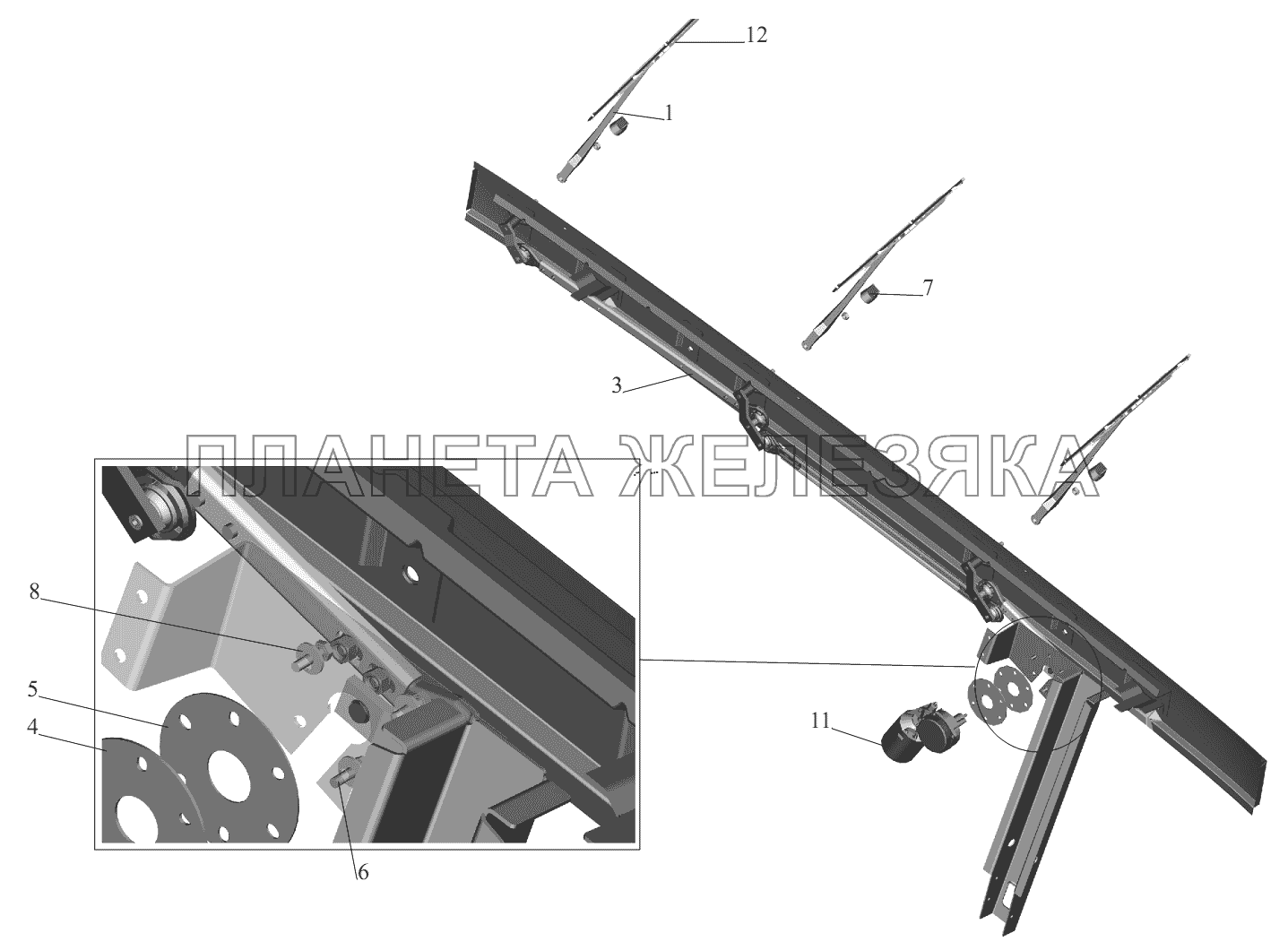 Установка стеклоочистителя 6430-3700041-001 МАЗ-631236