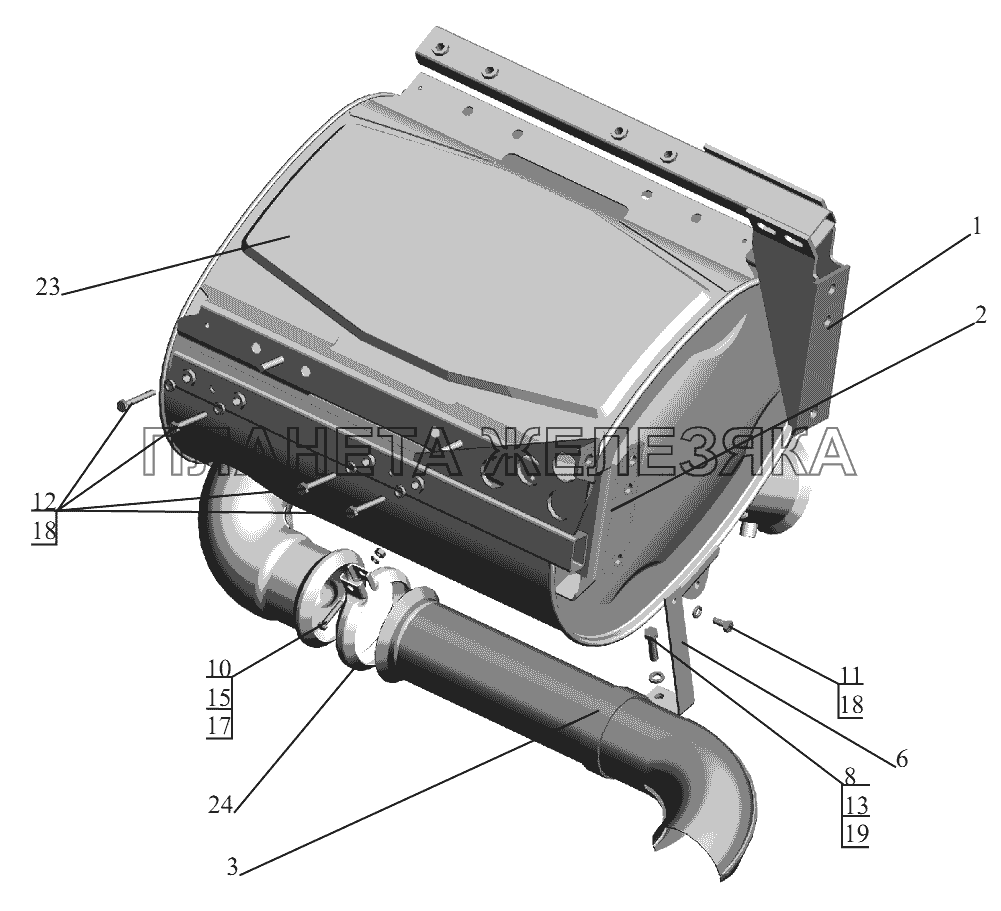 Глушитель 650136-1201010 МАЗ-631236