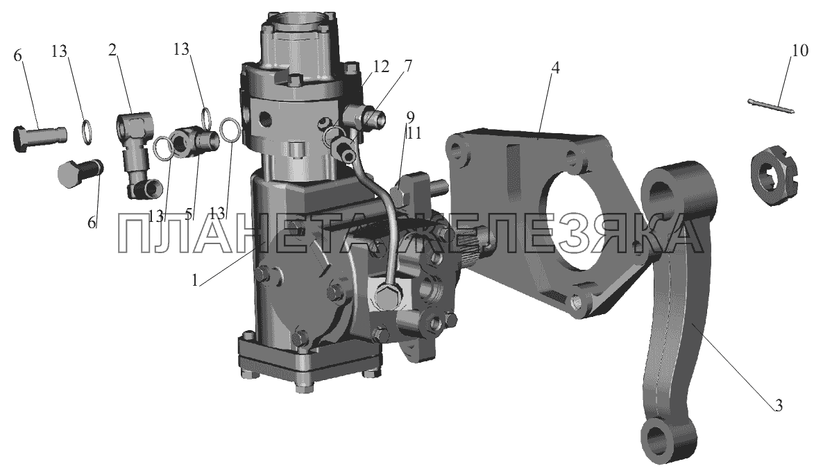 Механизм рулевой с кронштейном 6418-3400006 МАЗ-631236
