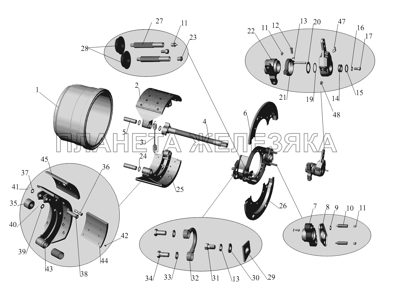 Тормоз механизм задних колес МАЗ-631236
