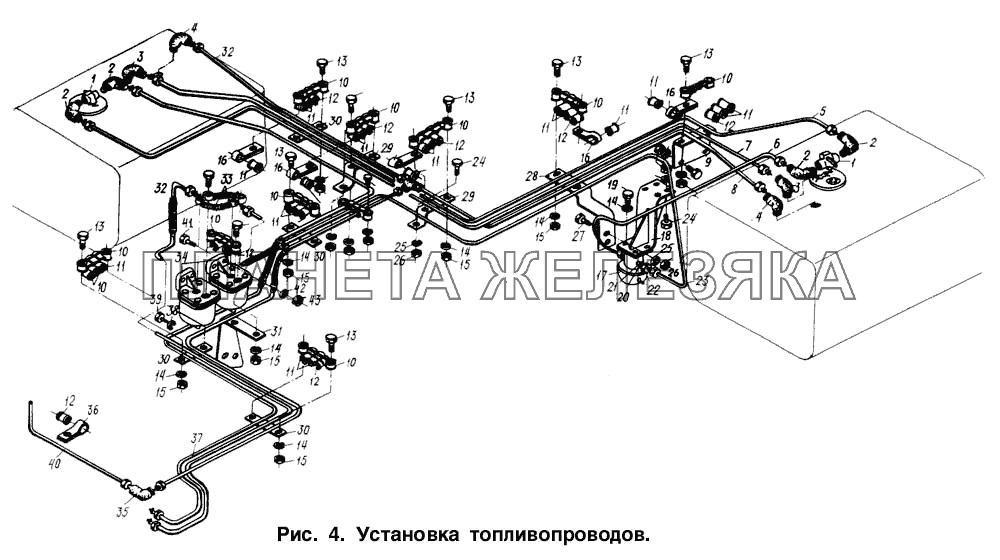 Установка топливопроводов МАЗ-6317