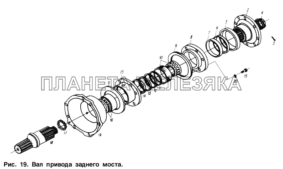 Вал привода заднего моста МАЗ-6317