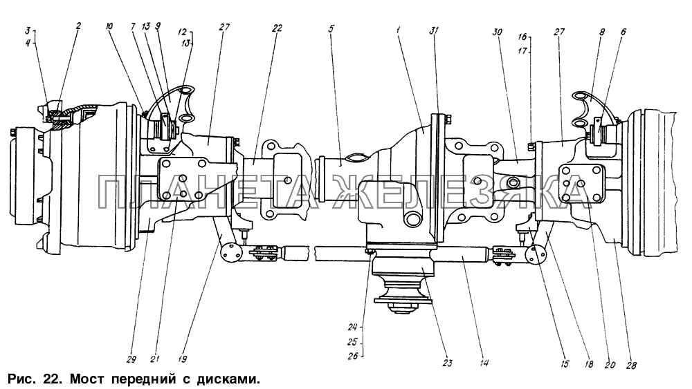 Мост передний с дисками МАЗ-6317