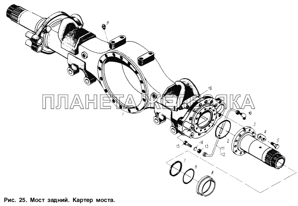 Мост задний. Картер моста МАЗ-6317