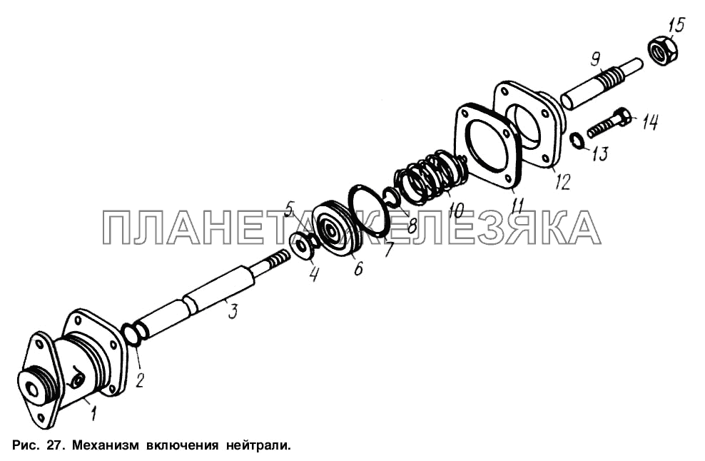 Механизм включения нейтрали МАЗ-6317