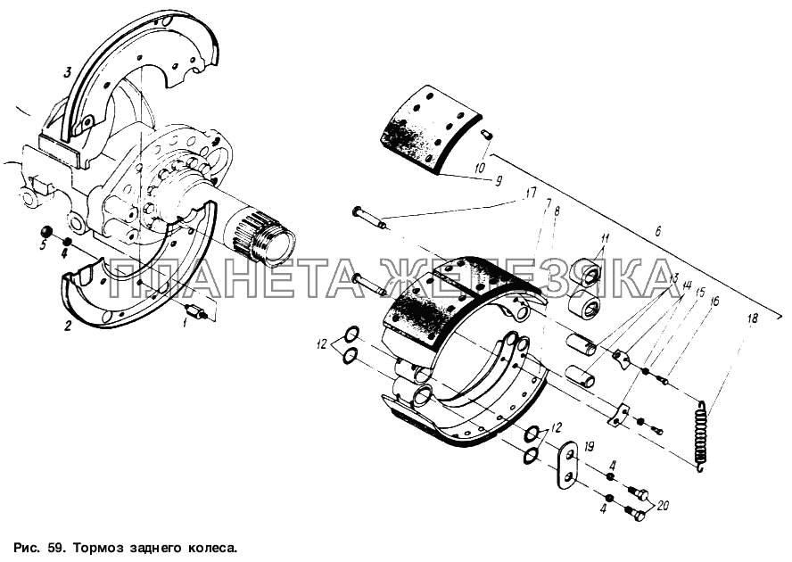 Тормоз заднего колеса МАЗ-6317