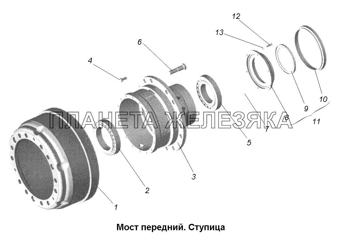 Мост передний\Мост передний. Ступица. МАЗ-631705, 631708