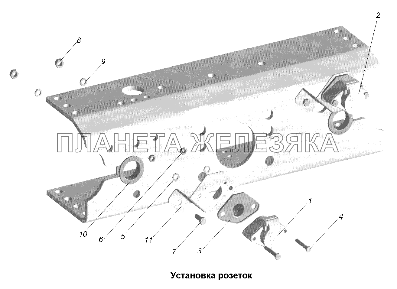 Электрооборудование\Установка розеток МАЗ-631705, 631708