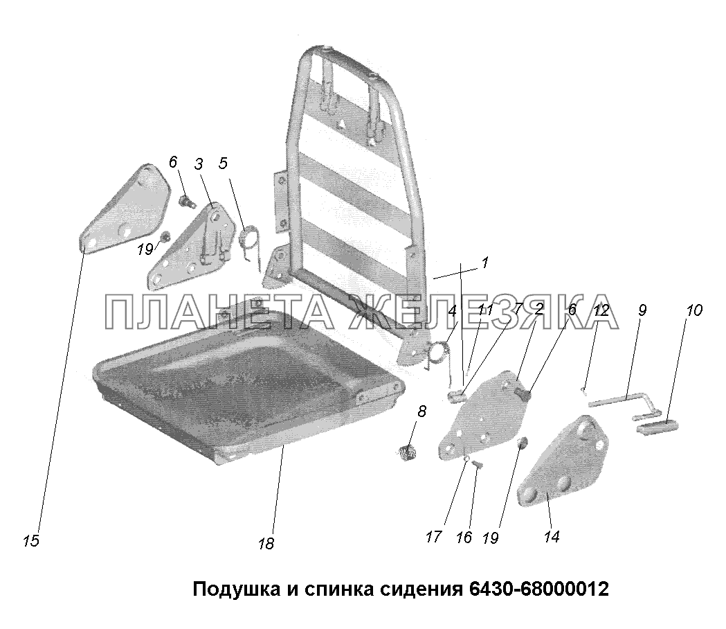 Сиденья\Подушка и спинка сидения 6430-6800012 МАЗ-631705, 631708