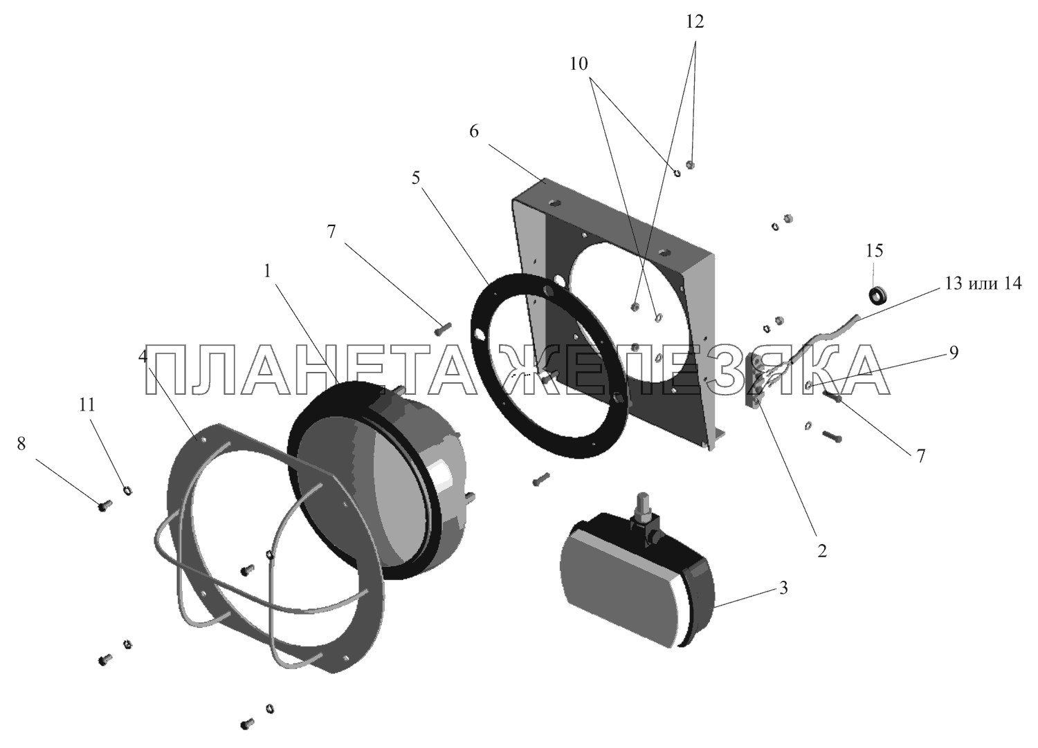 Установка фар 631708-3700006-700 МАЗ-631705 Установка фар 631708-3700006-700 МАЗ-631705