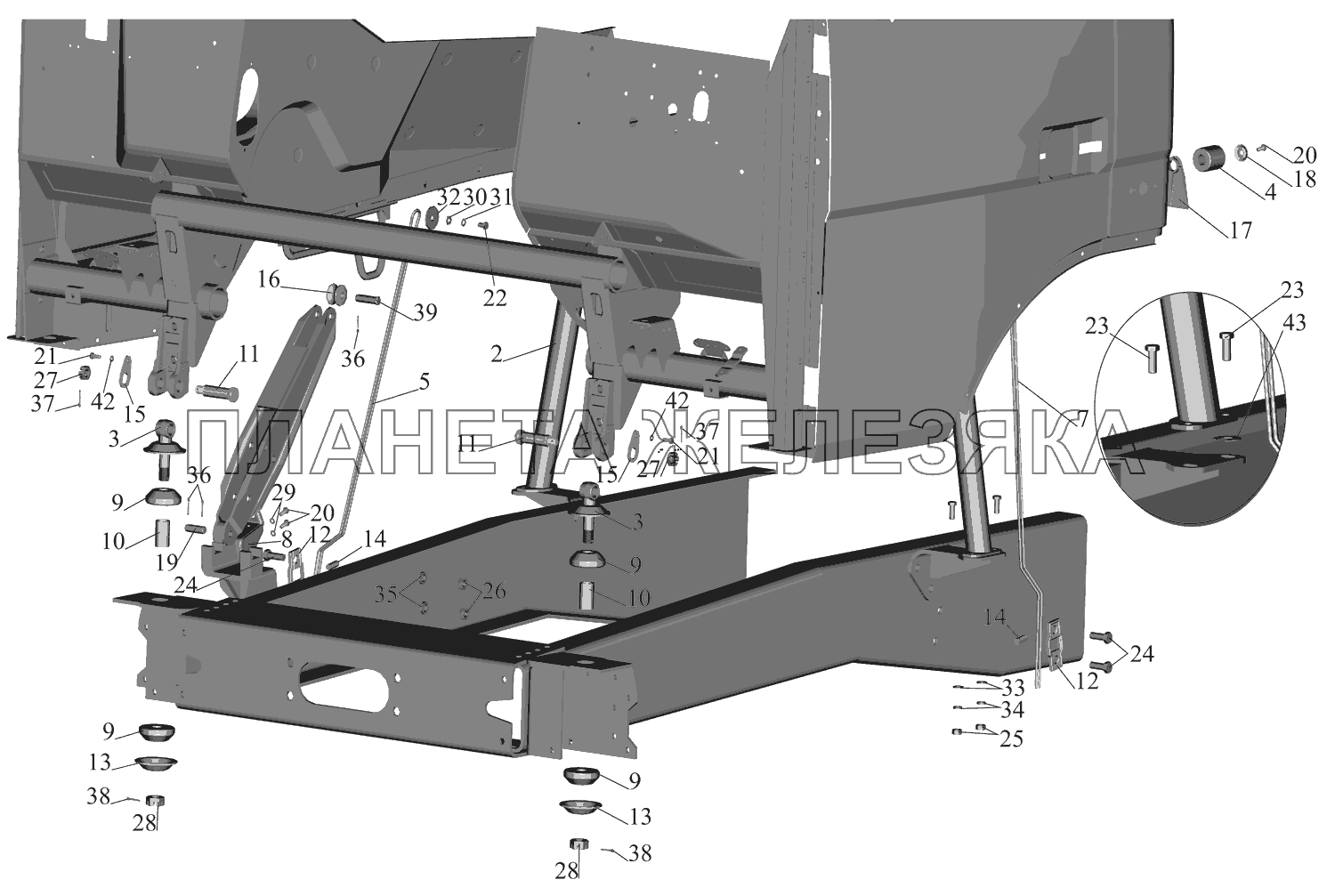 Установка кабины 6317-5000002-700 МАЗ-631705