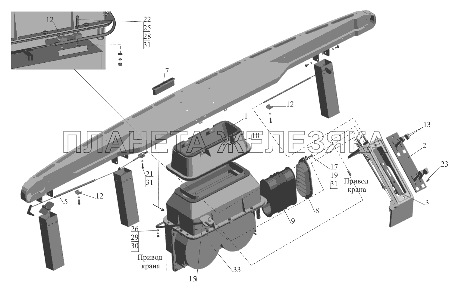 Установка отопителя 642217-8100001 МАЗ-631705