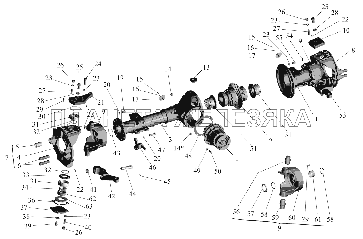 Мост передний. Картер Р6317-2300015-22 МАЗ-631705