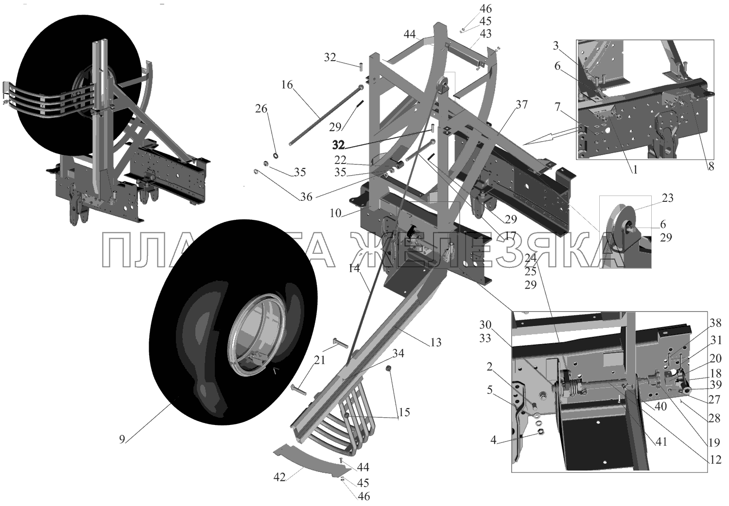 Установка запасного колеса 6317-3100001-050 МАЗ-631705