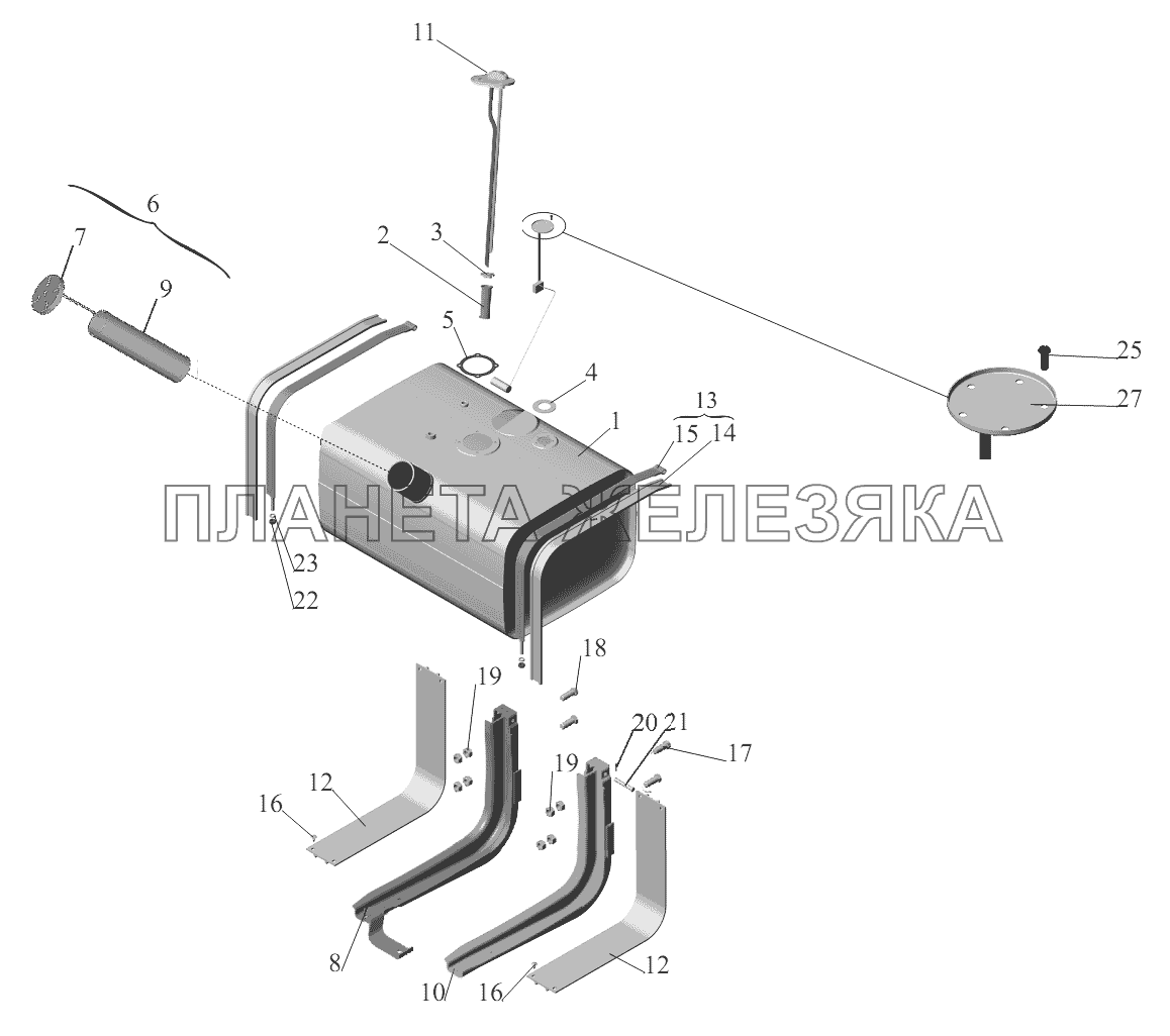 Крепление топливного бака 6422-1101002-010 МАЗ-6422, 5432