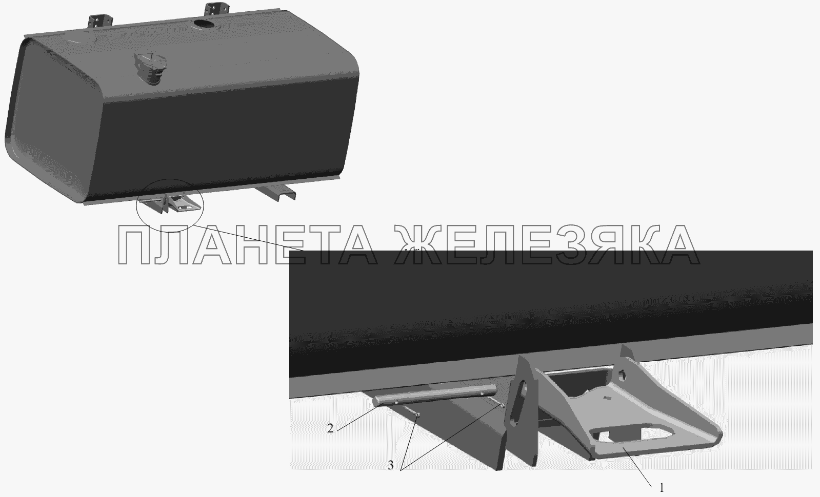 Установка подножки 64229-2800026 МАЗ-6422, 5432