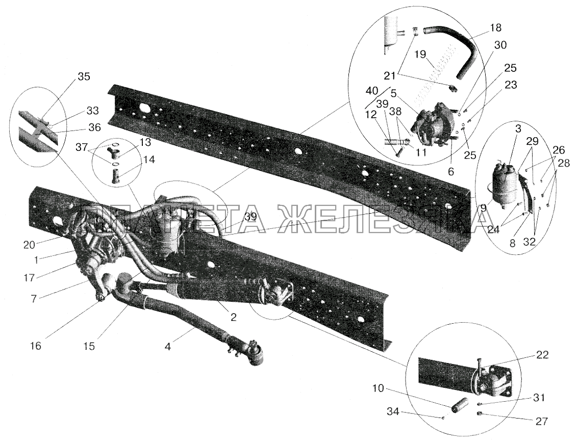 Установка рулевого управления МАЗ-6422