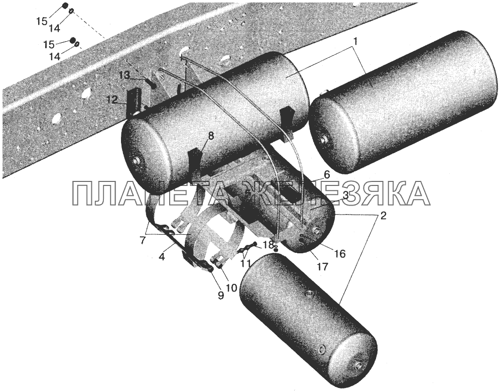 Установка ресиверов МАЗ-561605, 561603 МАЗ-6422