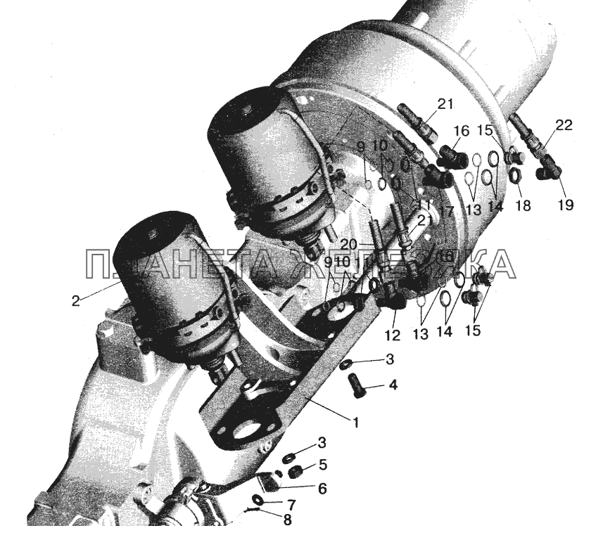 Установка тормозных камер МАЗ-543208, 543205, 543203, 543202 МАЗ-6422