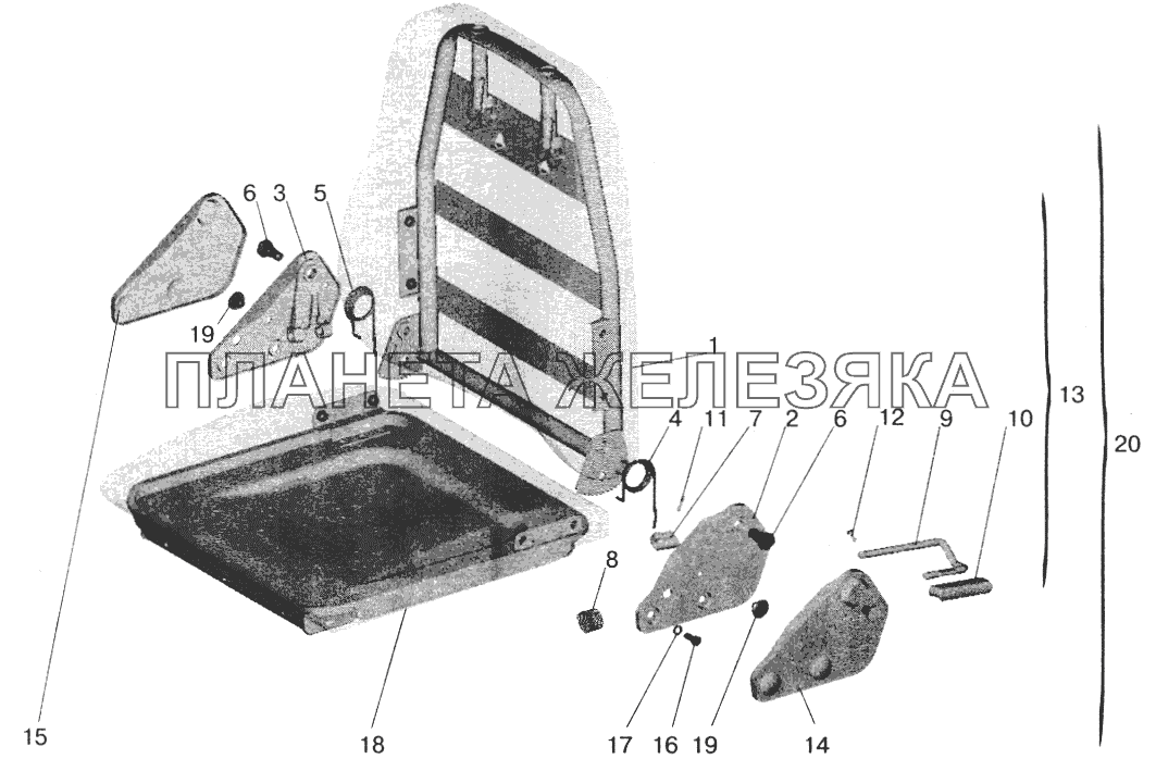 Подушка и спинка сидения МАЗ-6422