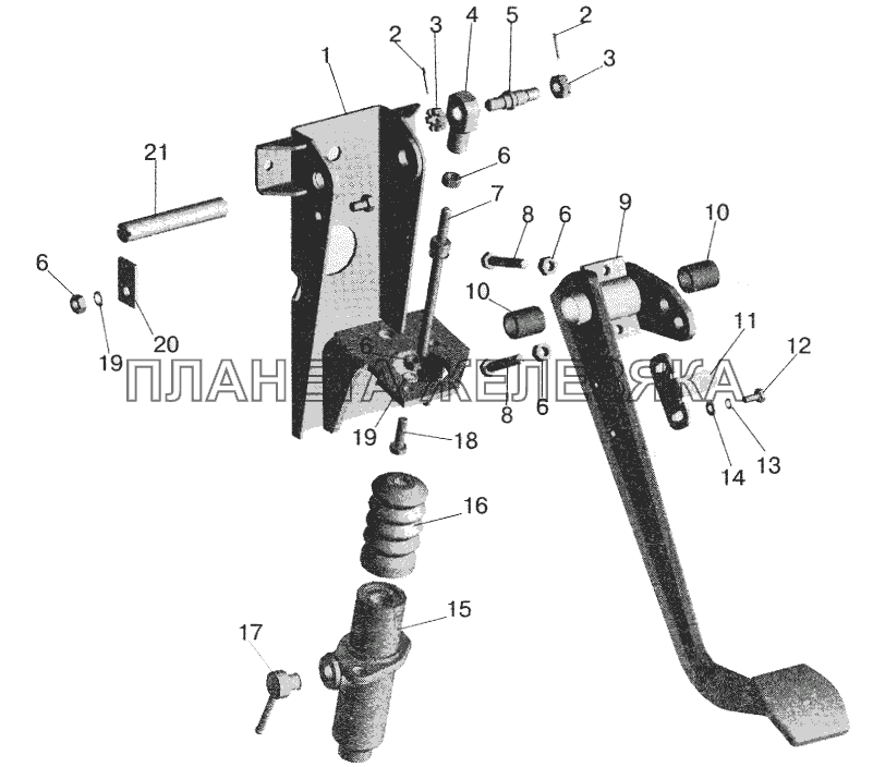 Основание педали МАЗ-6422