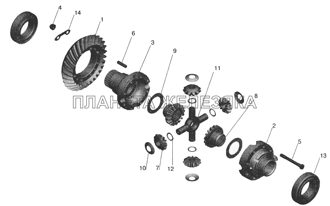 Редуктор заднего моста. Дифференциал МАЗ-6422