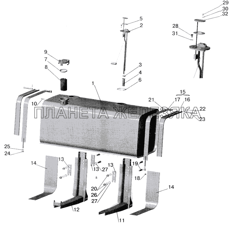 Крепление топливного бака МАЗ-642208, 642205, 543208, 543205 МАЗ-6422