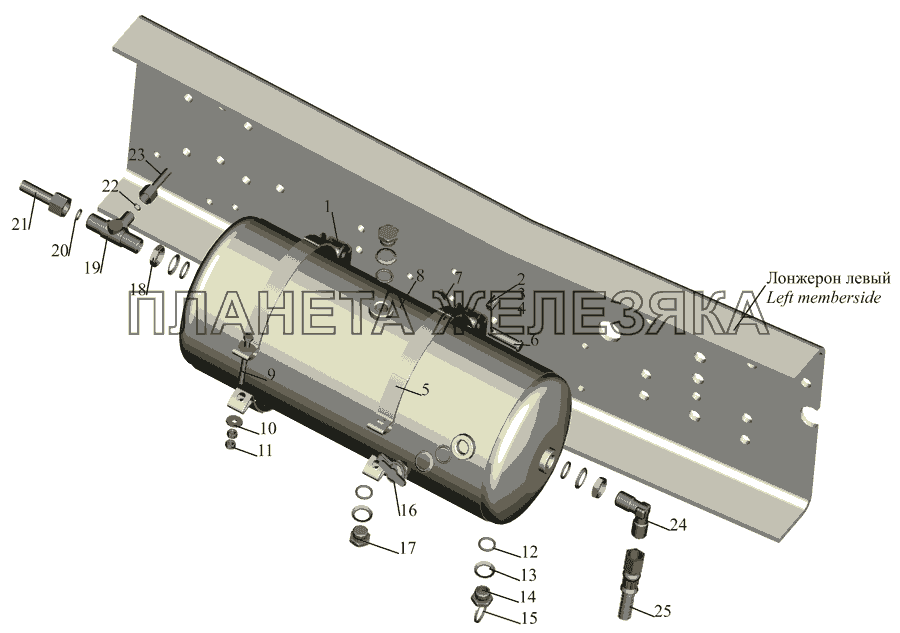 Установка ресивера и присоединительной арматуры на МАЗ-642505 (220,221), 642508 (220,221) МАЗ-642505, 642508