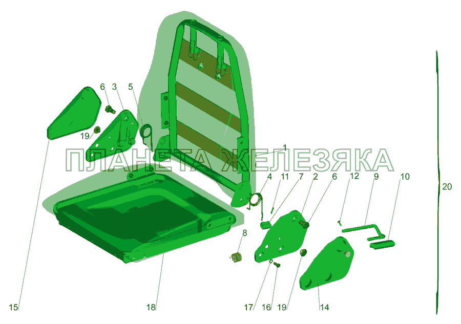 Подушка и спинка сидения МАЗ-642505, 642508