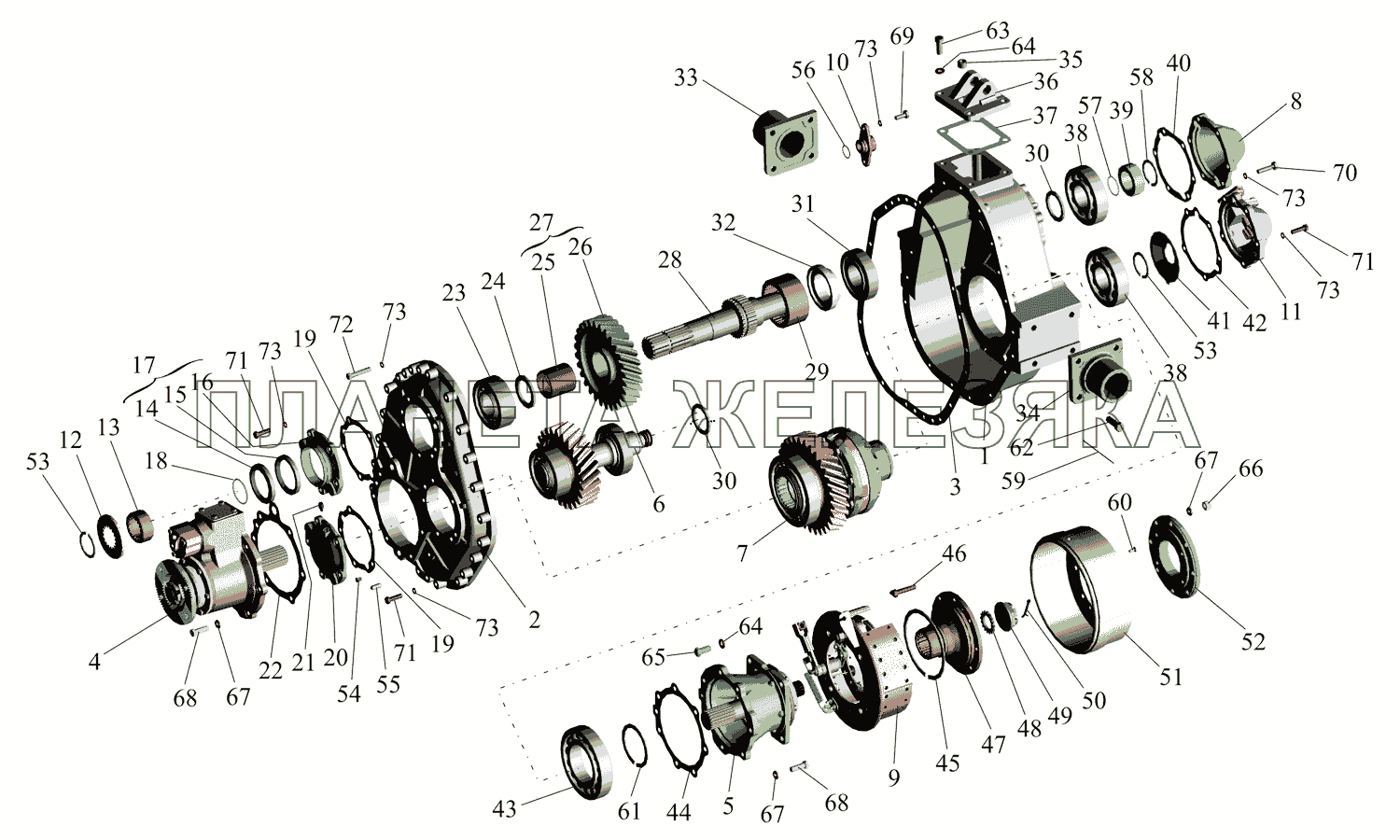 Коробка раздаточная 6425-1800020-10 МАЗ-642505, 642508