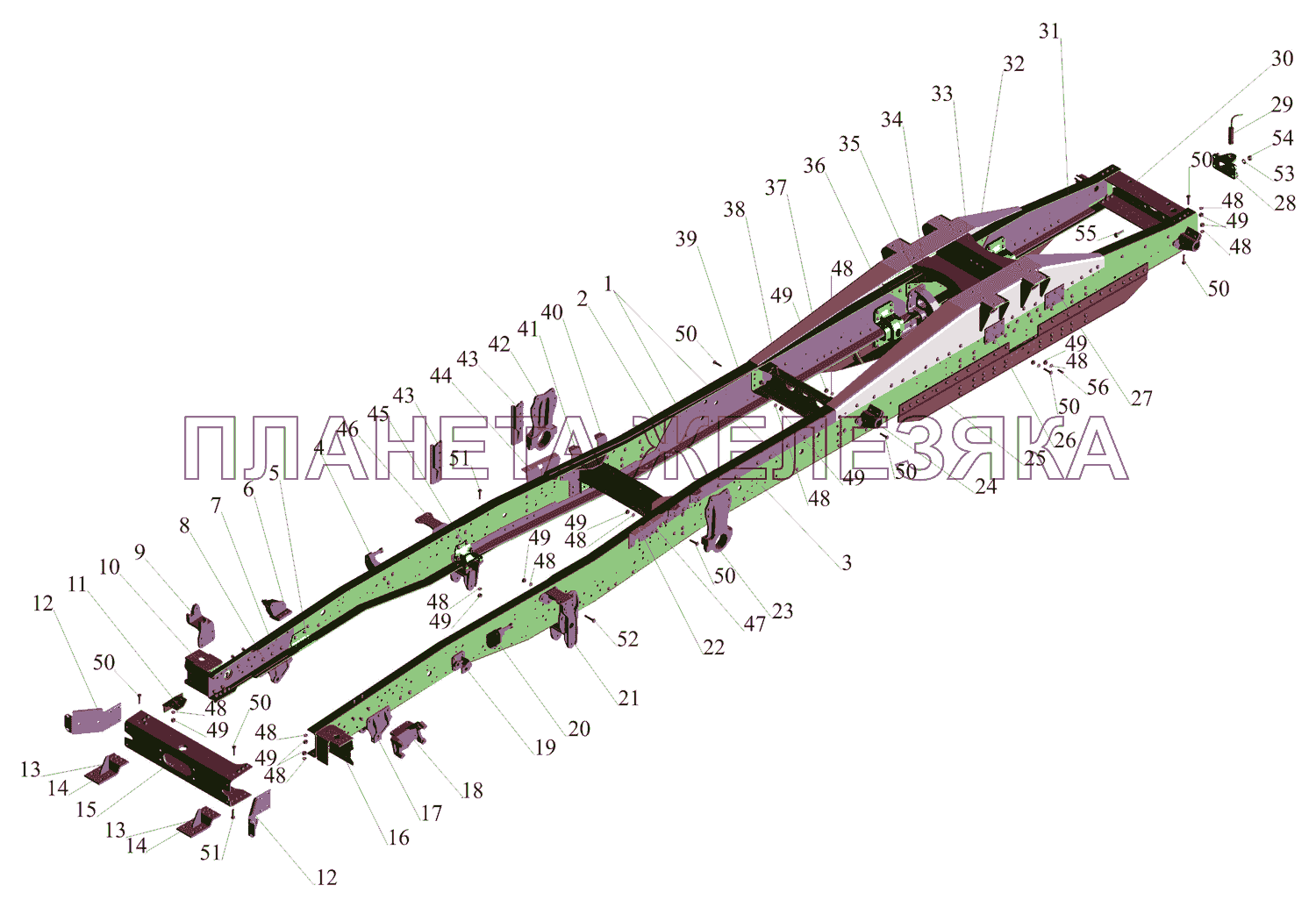 Рама 642508-2801002-020 МАЗ-642505, 642508 Рама 642508-2801002-020 МАЗ-642505, 642508