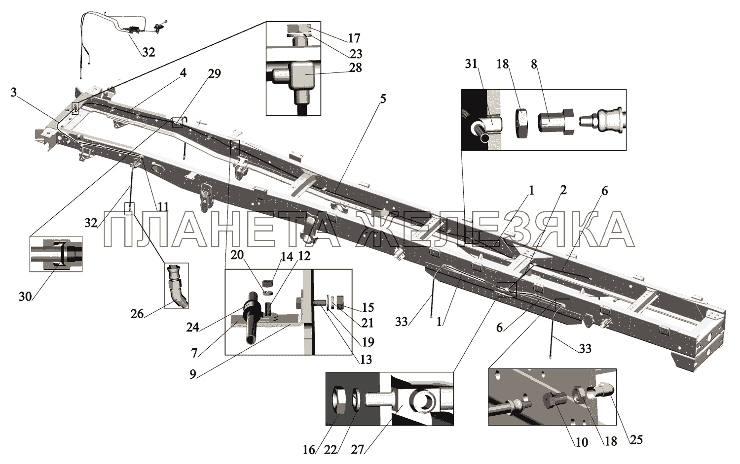 Установка накачки шин 631708-3100022 МАЗ-642505, 642508