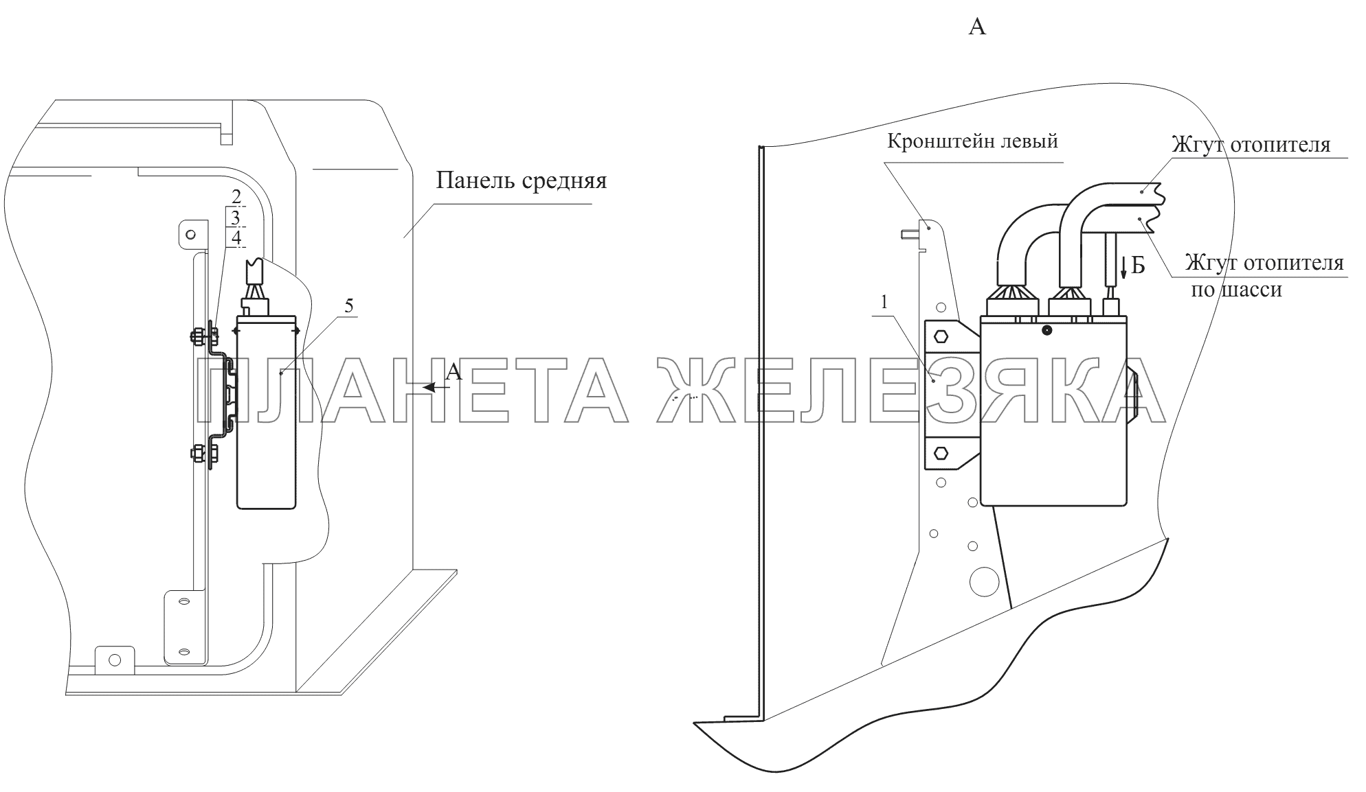 Установка блока управления подогревателем 544020-3700087 МАЗ-6430A8 (5440A8, 5440A5)