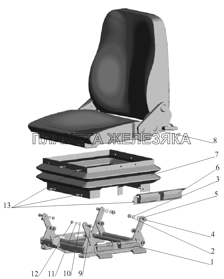 Сиденье 6430-6800010 МАЗ-6430A8 (5440A8, 5440A5)